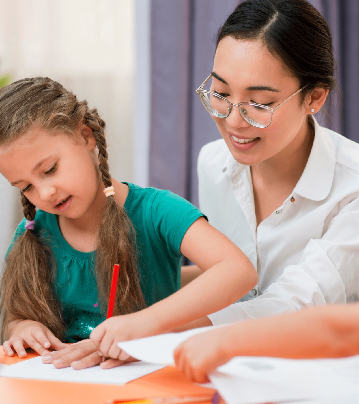 Schoolleider in gesprek